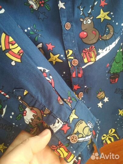 Рубашка детская новогодняя 98