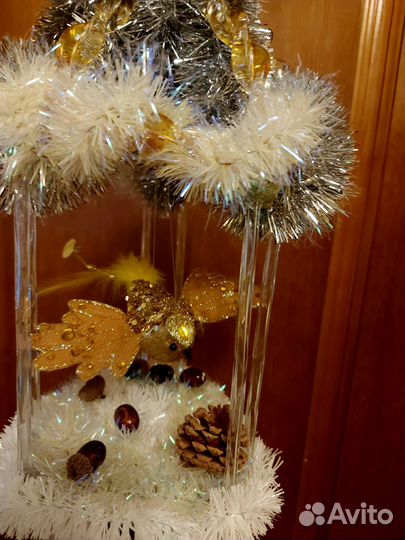 Новогоднее украшение золотая птица