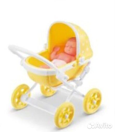 Zuru my mini baby жёлтая коляска с пупсом