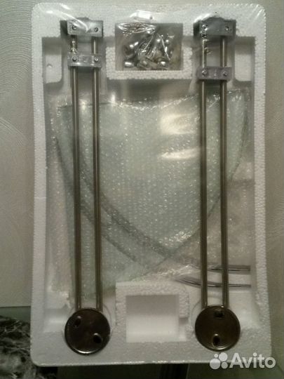 Полочка угловая стекляная 2-х уровневая