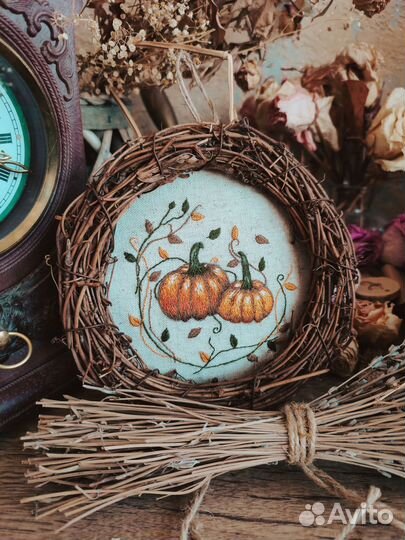 Осенний венок тыквы