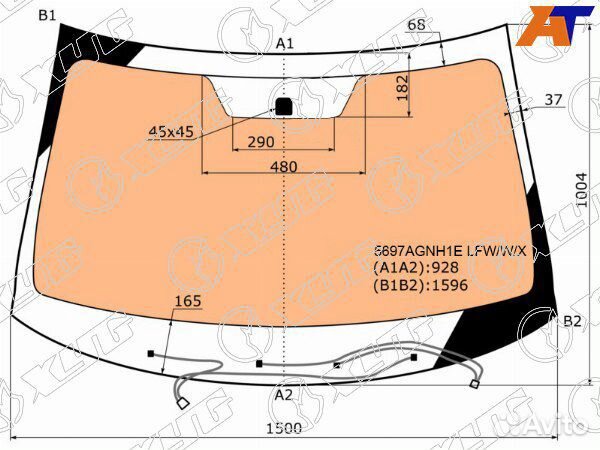 Стекло лобовое mitsubishi outlander
