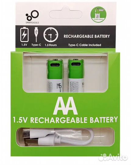 Батарейки USB аа 1,5V с кабелем