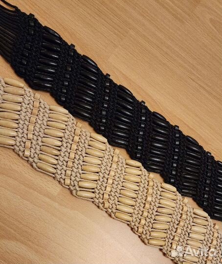 Ремень плетеный бохо этно макраме дерево