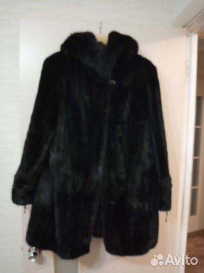 Шуба норковая с капюшоном