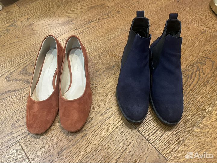 Ботильоны и туфли натуральная замша
