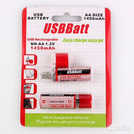 Аккумуляторная батарея USB LiitoKala AA Mini, 2 шт