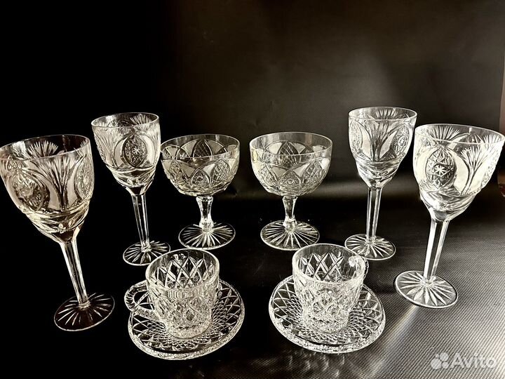 Фужеры стаканы хрусталь Чехия Гусь-Хрустальный