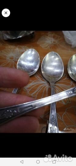Ложки столовые 6шт мнц мельхиор винтаж