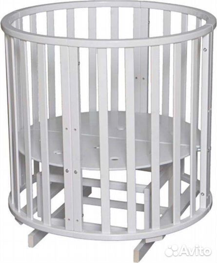 Детская кроватка трансформер с маятником круглая