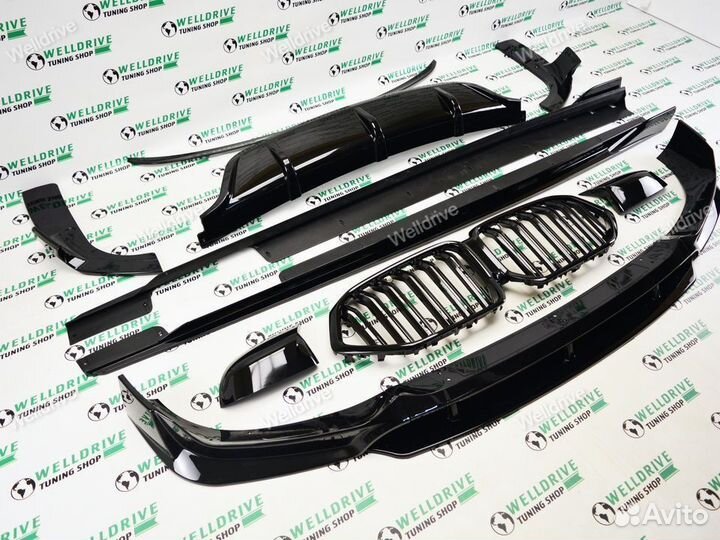Обвес BMW X6 G06 решетка спойлер зеркала черные