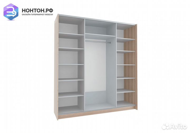 Шкаф-купе Марвин-4 дуб телемарк / стекло белое