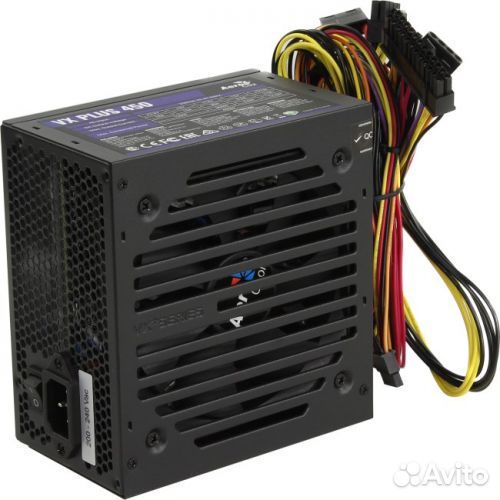 Блок питания ATX 450W Aerocol VX plus, 20+4 pin, 1x 4+4 pin, 1x 6+2 pin, 2x SATA, 2x Molex (Б/У)