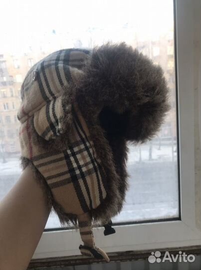 Burberry шапка зимняя с мехом