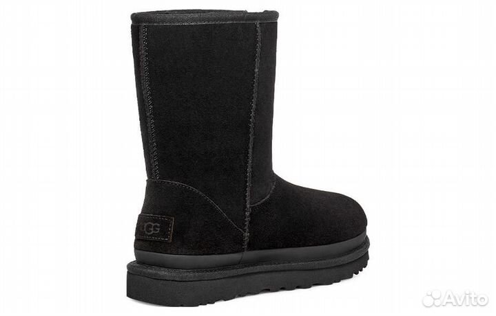 UGG Classic Short Zipper Tape Logo Boot 'Black' Women's (38)