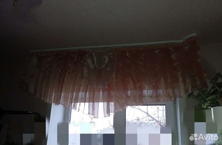 Занавеска короткая рыжая