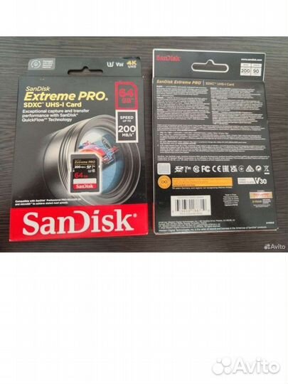 Карта памяти sdxc Sandisk Extreme Pro 64 GB 10шт