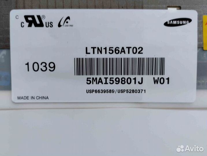 Матрица LTN156AT02 / 40pin TN 15.6