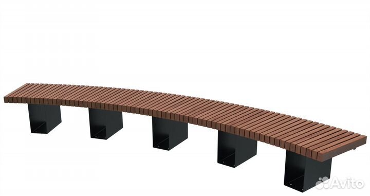 Скамейка стальная «Радиус» Бук