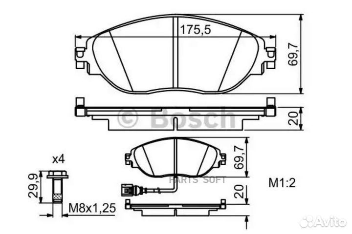 Bosch 0986494704 Колодки тормозные дисковые