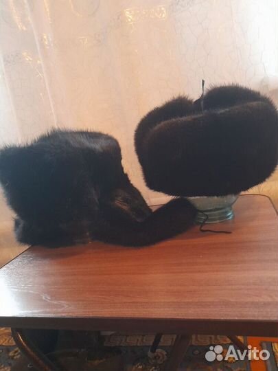 Норковая шапка мужская бу