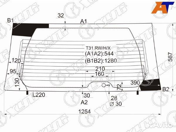 Стекло заднее nissan X-trail