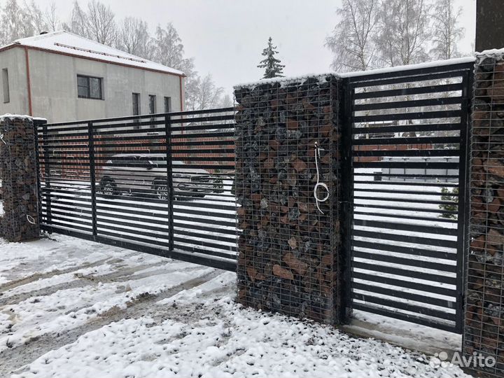 Ворота распашные Лофт под заказ. Смета детально