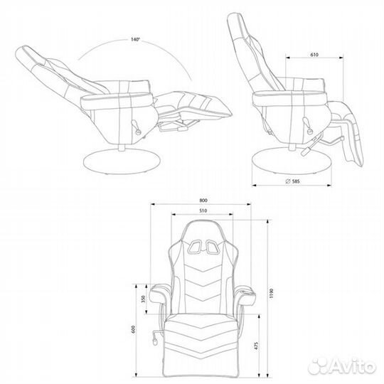 CS-CHR-GS200BLR Компьютерное игровое кресло