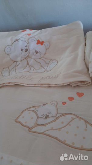 Бампер для кроватки +пост. бельё