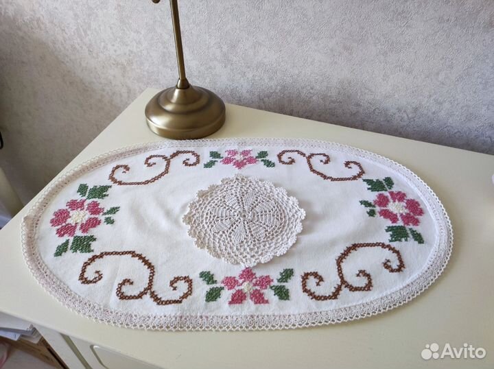 Салфетка винтаж 35*60,ручная вышивка,хлопок,ссср