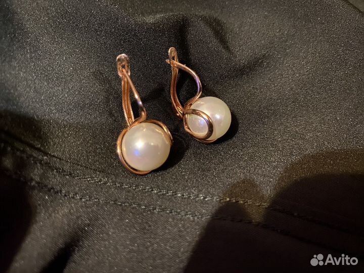 Серьги серебро 925 с жемчугом