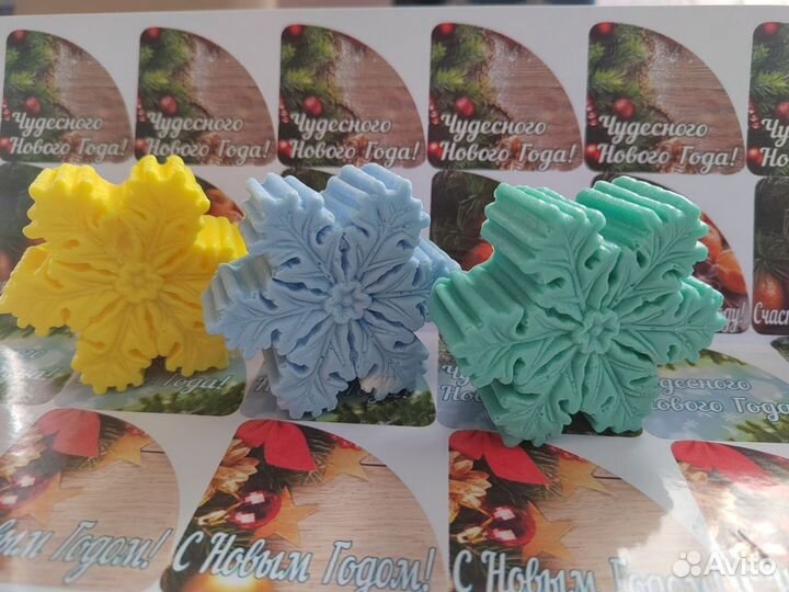 Мыло ручной работы снежинка