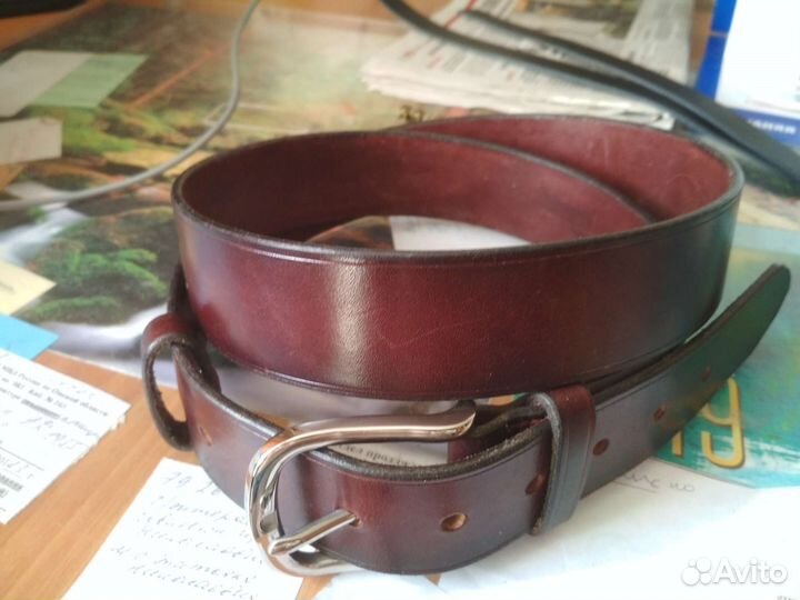 Ремень мужской кожаный новый ширина 40мм
