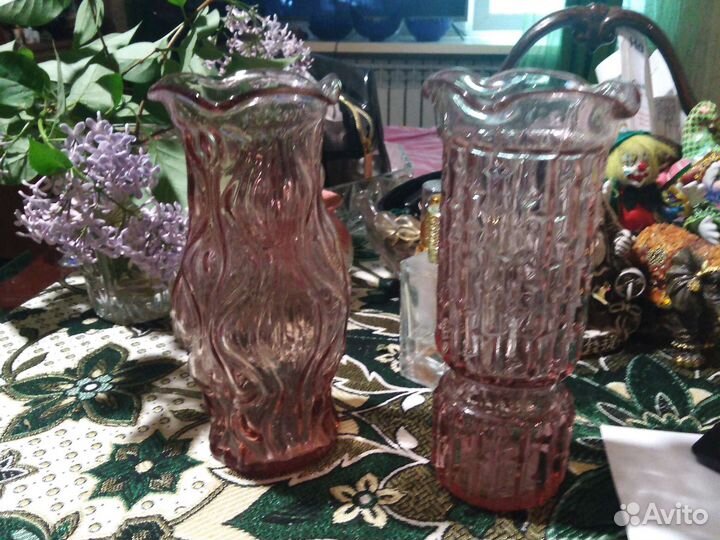 Вазы из цветного стекла СССР