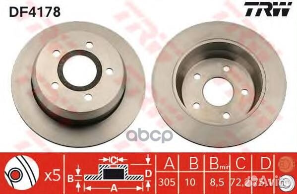 DF4178 Диск тормозной jeep cherokee 84-01/grand