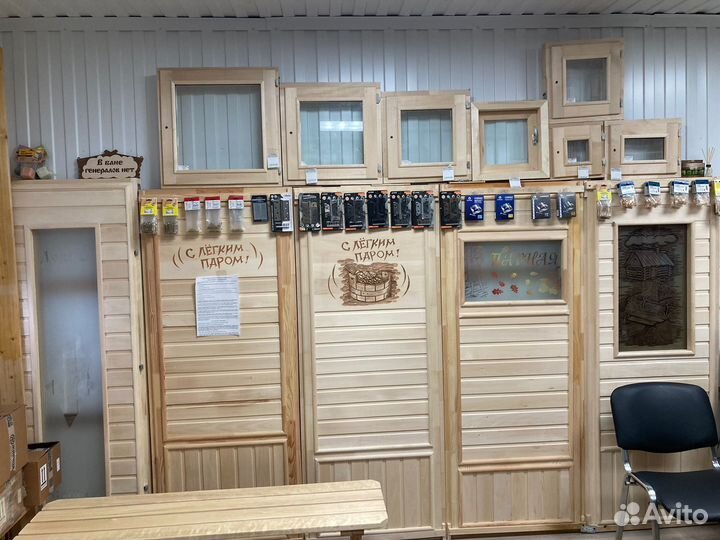 Двери для бань и саун стекло/дерево