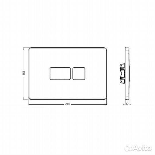 Кнопка смыва ArtCeram А16 704.000.17 черный матов