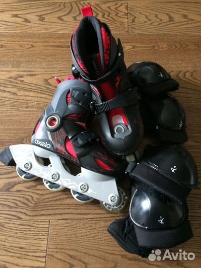 Роликовые коньки + защита + штаны + шлем
