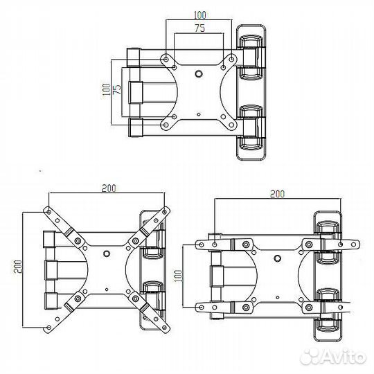 Uniteki FM1618 FMN1618 черный vesa: 200*200, 200*