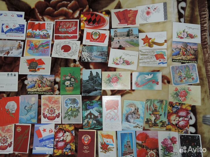 Почтовые карточки, открытки, СССР, Россия, 80 шт