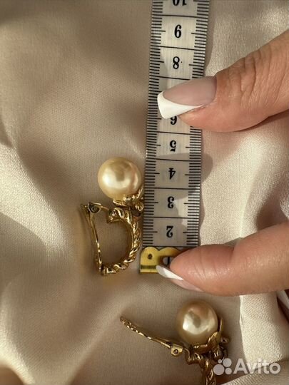 Винтажные клипсы с иск жемчугом Premier Designs