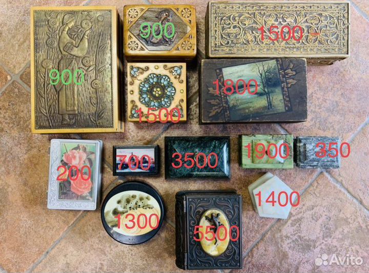 Шкатулки. Старинные. Дерево. Камень