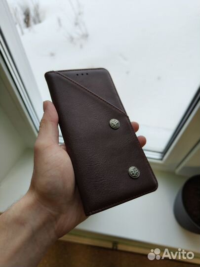 Новый кожаный чехол-книжка на oppo A5S