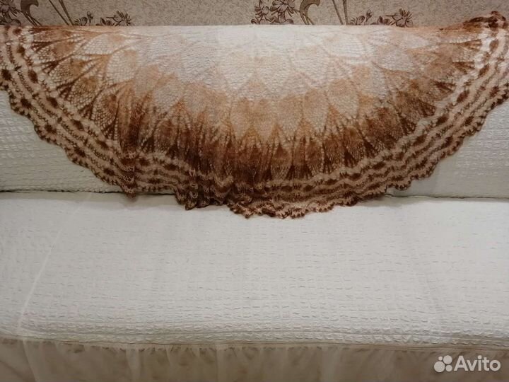 Новая Ажурная шаль из козьего пуха