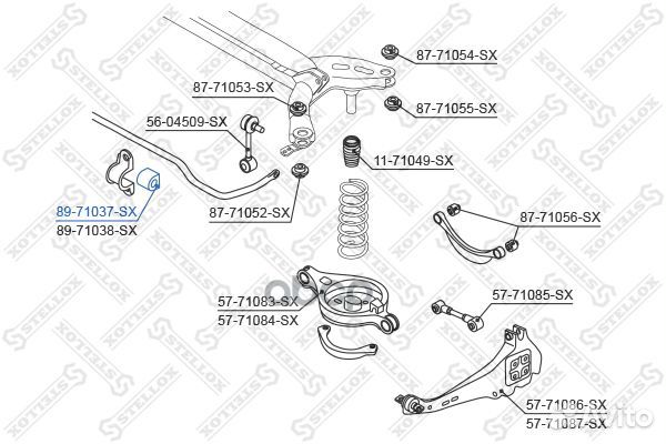 89-71037-SX втулка стабилизатора заднего центра