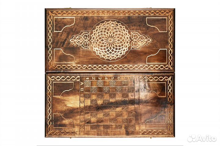 Нарды и шашки резные Узоры Армении 61 х 60 см бук Армения 62441