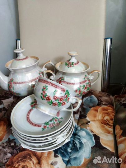 Чайный сервиз на 6 персон перламутр