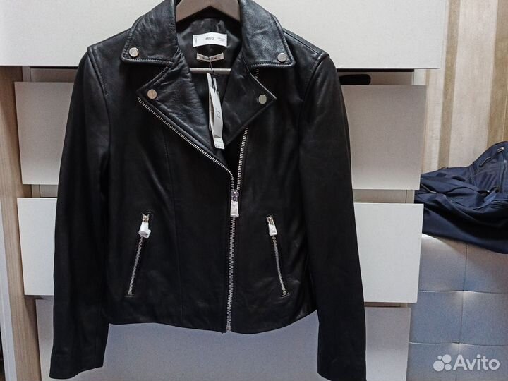 Куртка новая Mango кожа натуральная p.XS