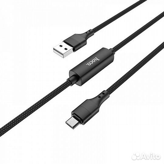 Кабель USB 2.4А,hoco S13 micro-USB c таймером