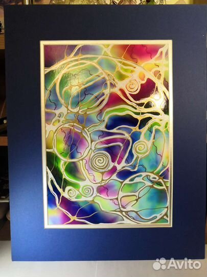 Картина графика, нейрографика, 4 шт